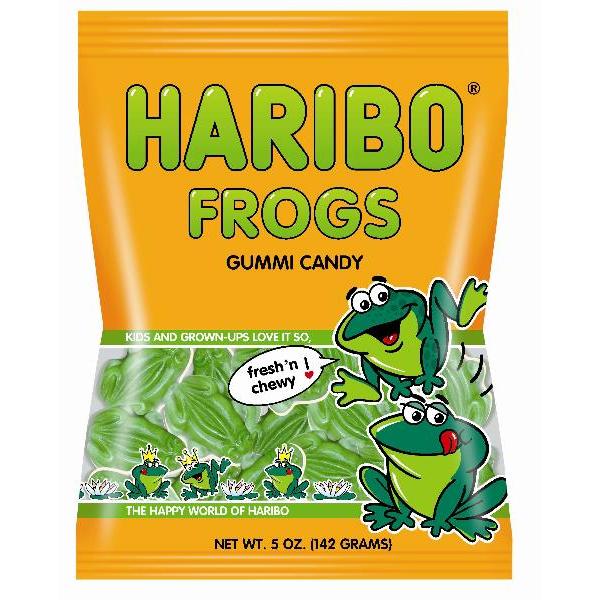 Haribo Confectionery Frogs 5 Ounce Size - 12 Per Case.