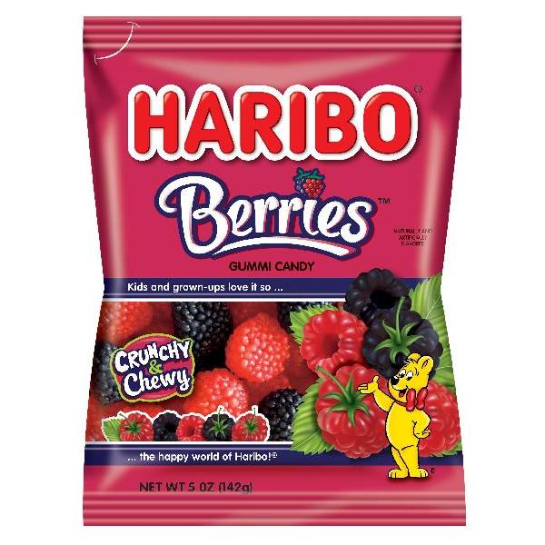 Haribo Confectionery Berries 5 Ounce Size - 12 Per Case.