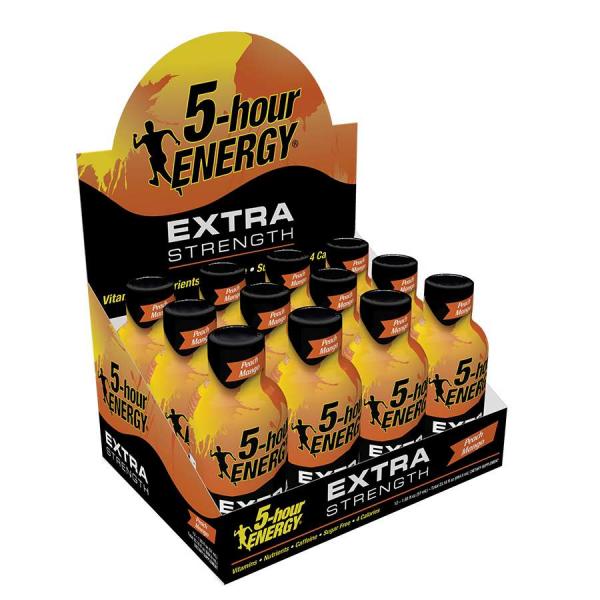 Hour Energy® Shot Extra Strength Peachmango Pack 1.93 Fluid Ounce - 216 Per Case.