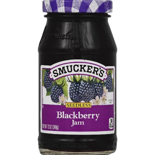 Smucker Seedless Blackberry Jam 12 Ounce Size - 9 Pound Per Case.