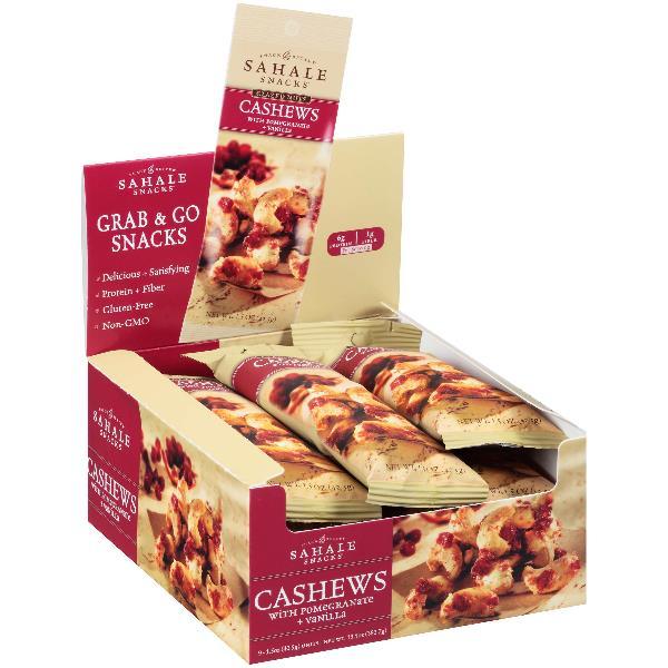 Sahale Cashew Pomegranate Caddy Pack 1.5 Ounce Size - 108 Per Case.