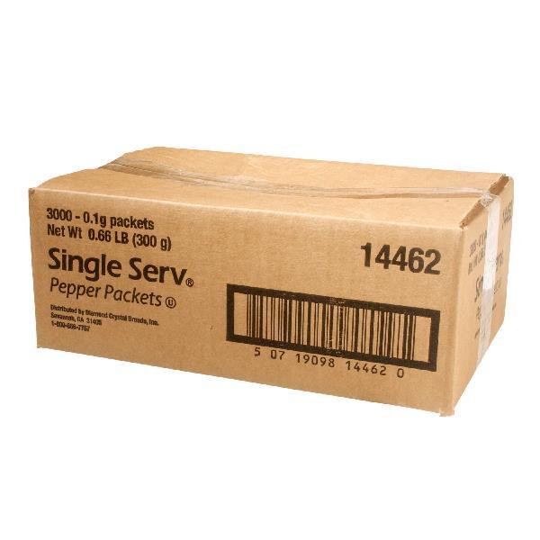 Single Serv Flat Pepper Packet Single Serve 0.1 Grams Each - 3000 Per Case.