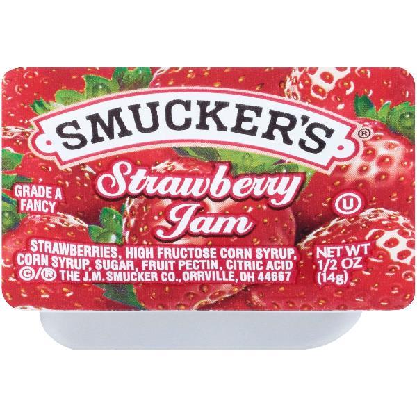 Smucker Strawberry Jam Plastic Count 0.5 Ounce Size - 12.5 Pound Per Case.