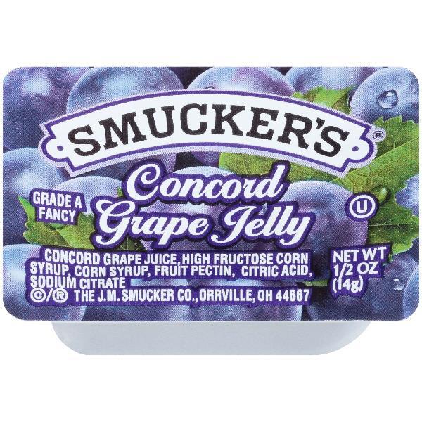 Smucker Grape Jelly Plastic Count 0.5 Ounce Size - 12.5 Pound Per Case.