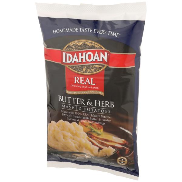 Idahoan® Creamy Butter & Herb Mashed Potatoes Hs 32 Ounce Size - 8 Per Case.