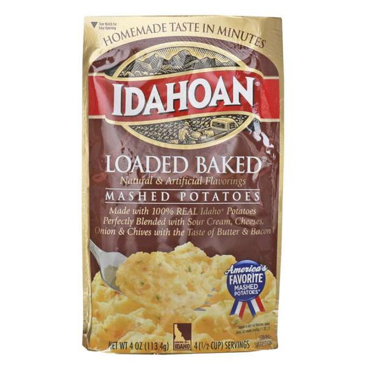 Idahoan Foods Loaded Baked Potato Mashed Pouch 4 Ounce Size - 12 Per Case.