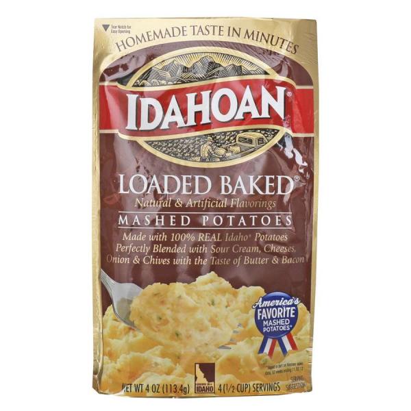 Idahoan Foods Loaded Baked Potato Mashed Pouch 4 Ounce Size - 12 Per Case.