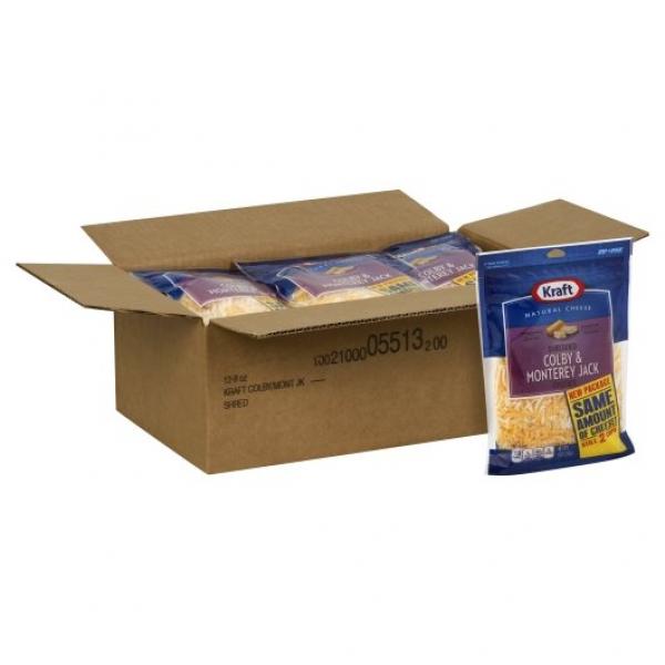 Kraft Shreds Colby Jack Natural Cheese, 8 Ounce Size - 12 Per Case.