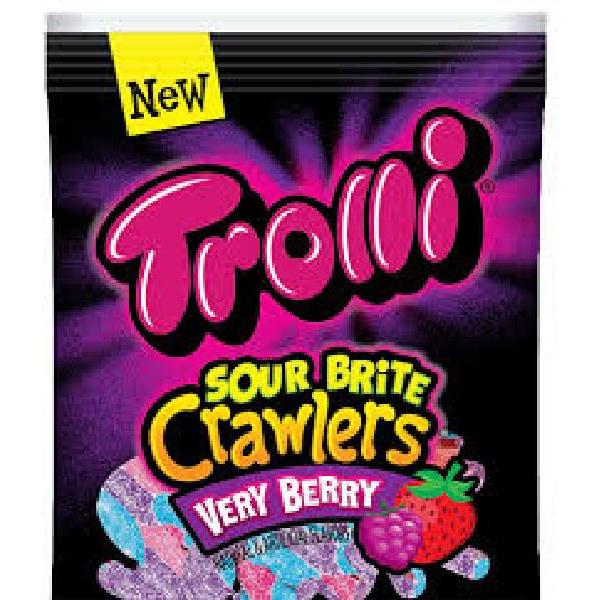 Trolli Sour Brite Crawlers Minis Very Berry Sub 9 Ounce Size - 6 Per Case.