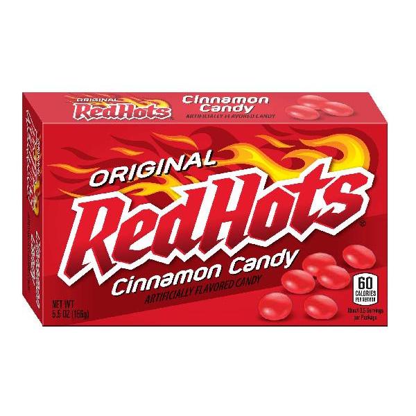 Red Hots Original Theater Box 5.5 Ounce Size - 12 Per Case.