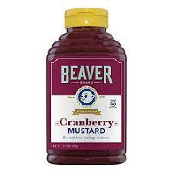 Beaver Cranberry Mustard Bottle 13 Ounce Size - 6 Per Case.