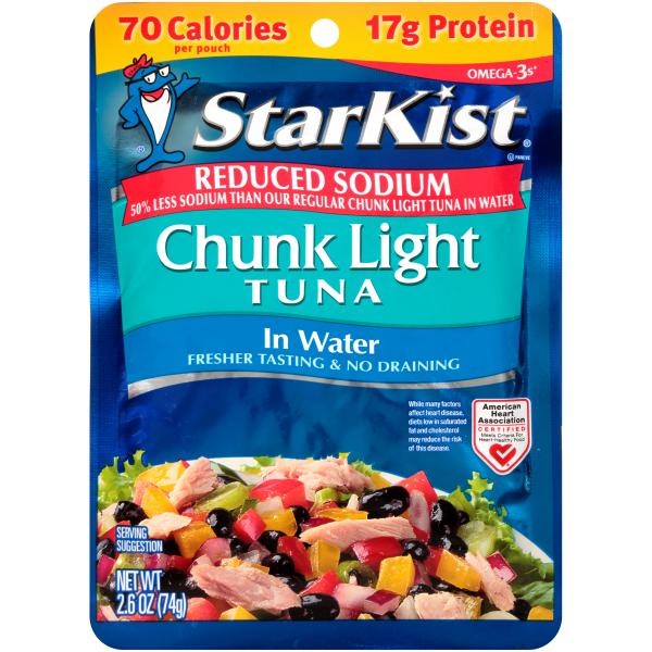 Starkist Tuna Low Sodium Lite Chunk Water 2.6 Ounce Size - 24 Per Case.