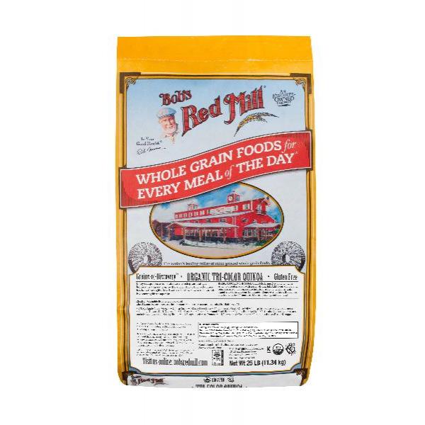 Bob's Red Mill Organic Tri-Color Quinoa 25 Pound Each - 1 Per Case.