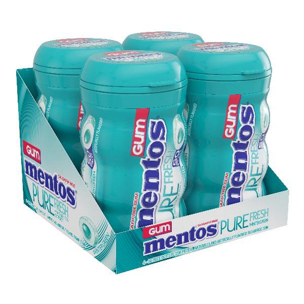 Mentos Gum Curvy Bottle Wintergreen 50 Piece - 24 Per Case.