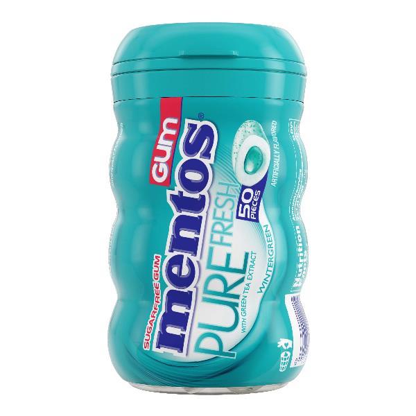 Mentos Gum Curvy Bottle Wintergreen 50 Piece - 36 Per Case.