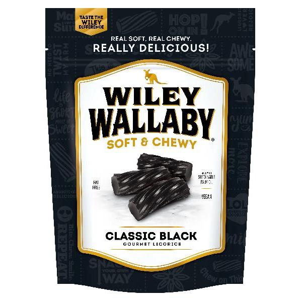 Wiley Wallaby Black Liquorice 10 Ounce Size - 10 Per Case.