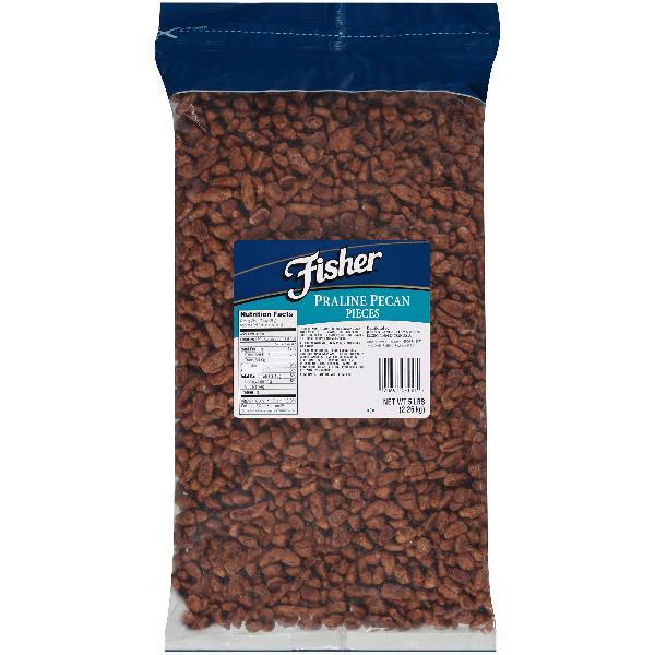 Fisher Praline Pecan Pieces 5 Pound Each - 1 Per Case.