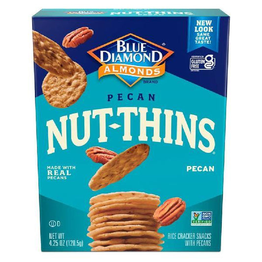 Blue Diamond Nut Thins Pecan 4.25 Ounce Size - 12 Per Case.