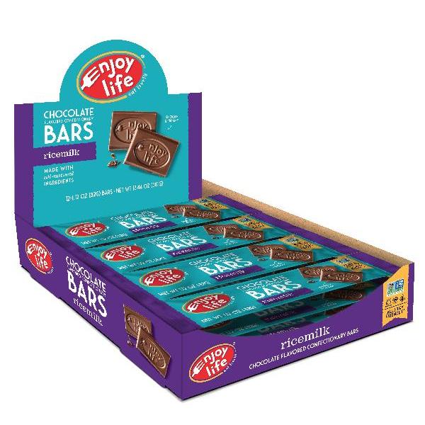 Enjoy Life Ricemilk Chocolate Bars Bars 1.12 Ounce Size - 24 Per Case.