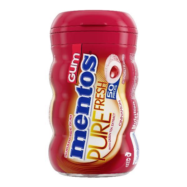 Mentos Gum Curvy Bottle Cinnamon 50 Piece - 36 Per Case.