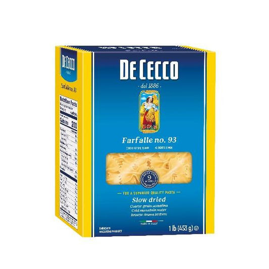 De Cecco Enriched Macaroni Farfalle 1 Pound Each - 12 Per Case.