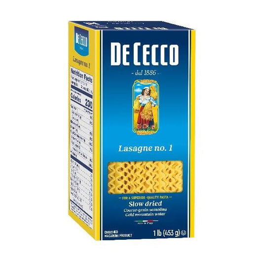 De Cecco Enriched Macaroni Lasagna 1 Pound Each - 12 Per Case.