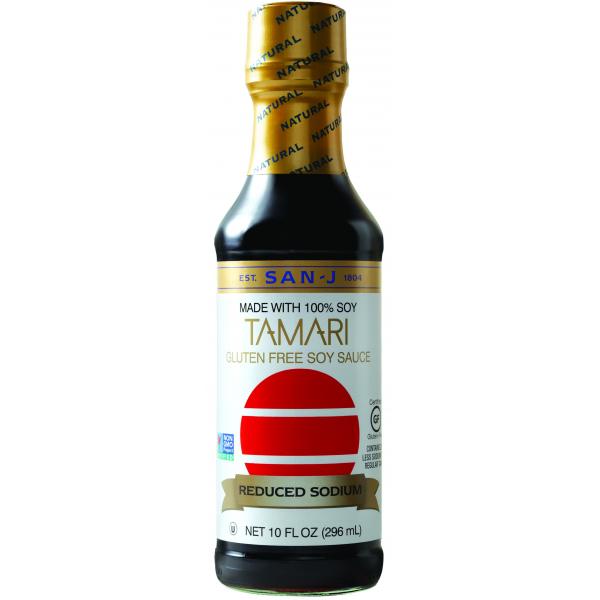 San J Tamari Reduced Sodium 10 Fluid Ounce - 6 Per Case.