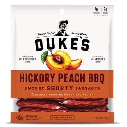 Duke's Hickory Peach BBQ Pork Sausages 5 Ounce Size - 8 Per Case.