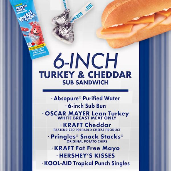 Lunchable Uploaded Turkey & Cheddar Cheese Sub Sandwich, 15 Ounce Size - 6 Per Case.