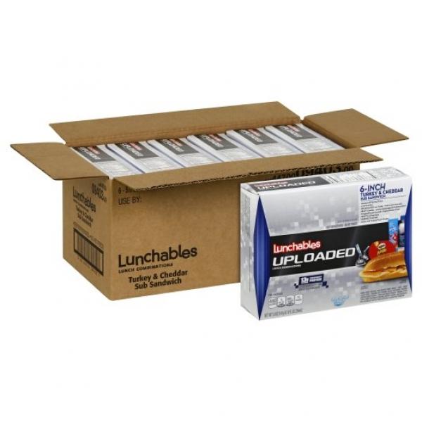 Lunchable Uploaded Turkey & Cheddar Cheese Sub Sandwich, 15 Ounce Size - 6 Per Case.