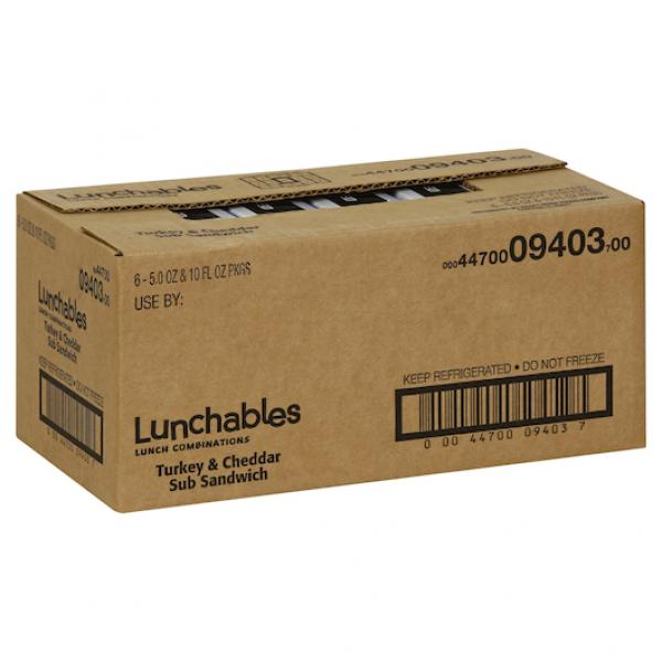 Lunchable Uploaded Turkey & Cheddar Cheese Sub Sandwich, 15 Ounce Size - 6 Per Case.