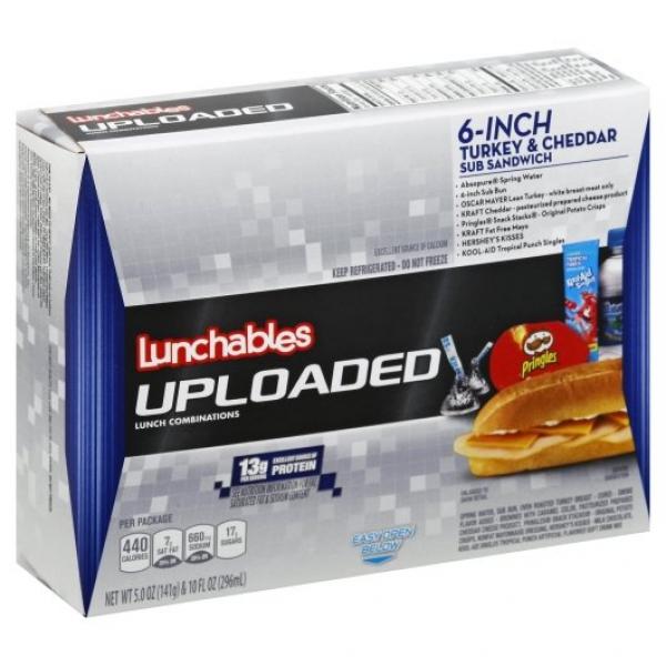 Lunchable Uploaded Turkey & Cheddar Cheese Sub Sandwich, 15 Ounce Size - 6 Per Case.