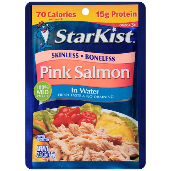 Starkist Pink Salmon Water Blue Ribbon 2.6 Ounce Size - 12 Per Case.