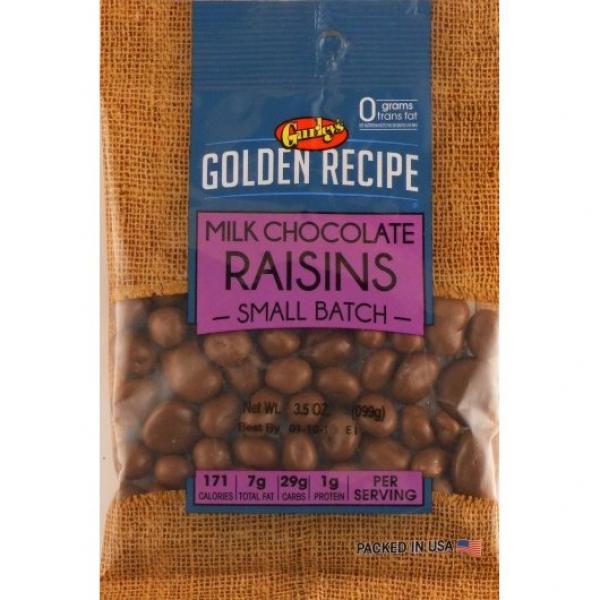 Golden Recipe Chocolate Raisins 3.5 Ounce Size - 8 Per Case.