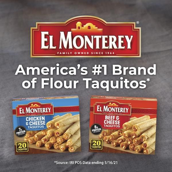 Flour Taquitos Chicken & Cheese Pound 1.25 Pound Each - 5 Per Case.