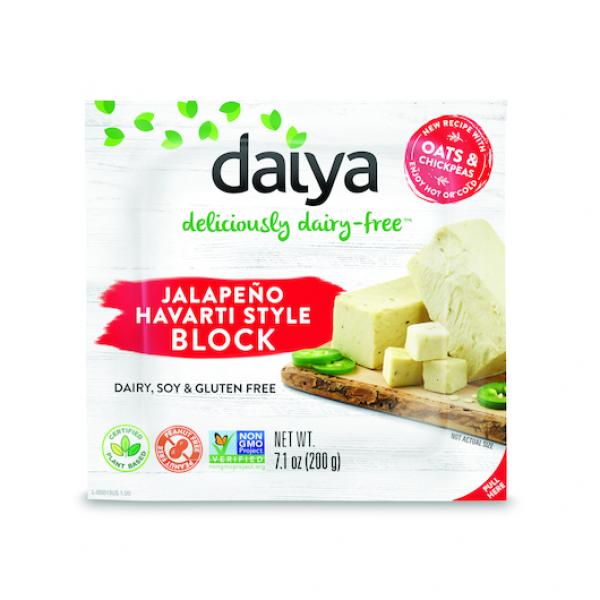 Daiya Jalapeno Havarti Style Block Dairy Free Gluten Free Soy Free And Plant Based Chee 7.1 Ounce Size - 8 Per Case.