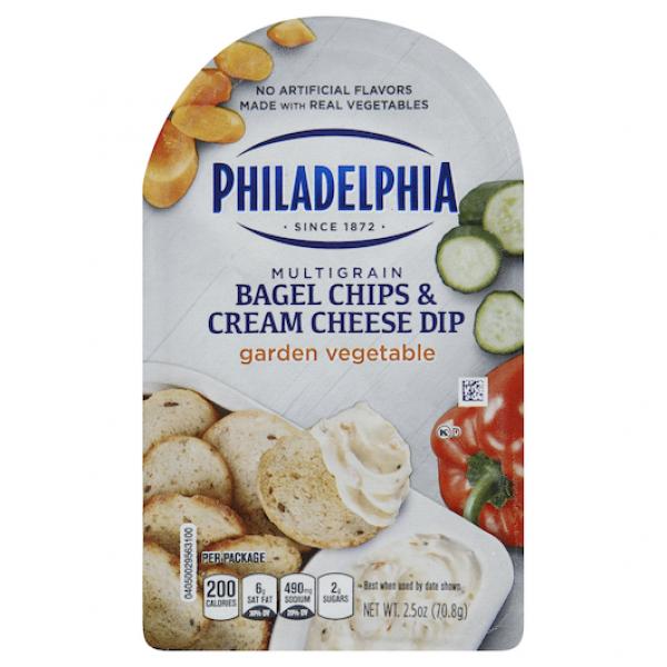 Philadelphia Multigrain Bagel Chips And Garden Vegetable Cream Cheese Dip, 2.5 Ounce Size - 10