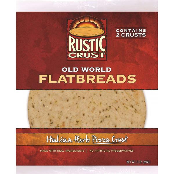 Rustic Crust Pizza Crust Italian Herbs 2 Pack 7 Inch 1 Each - 12 Per Case.