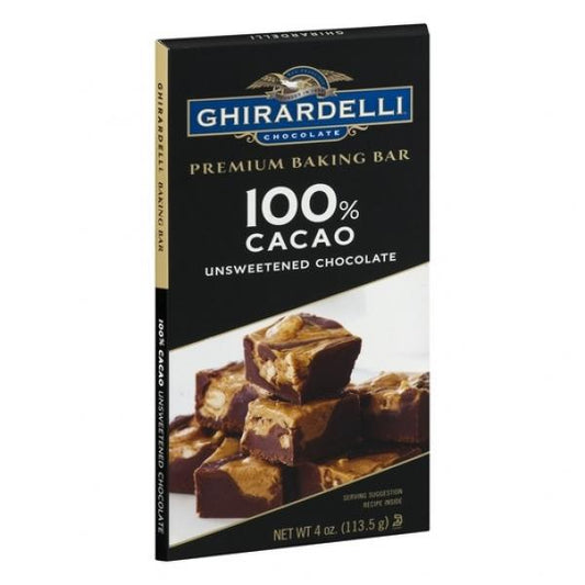 Ghirardelli Baking Bar Cacao 4 Ounce Size - 12 Per Case.