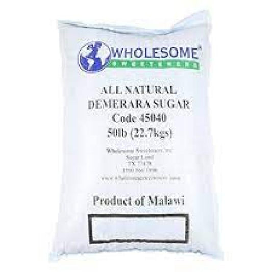 Wholesome Sweeteners Natural Demerara Sugar 50 Pound Each - 1 Per Case.