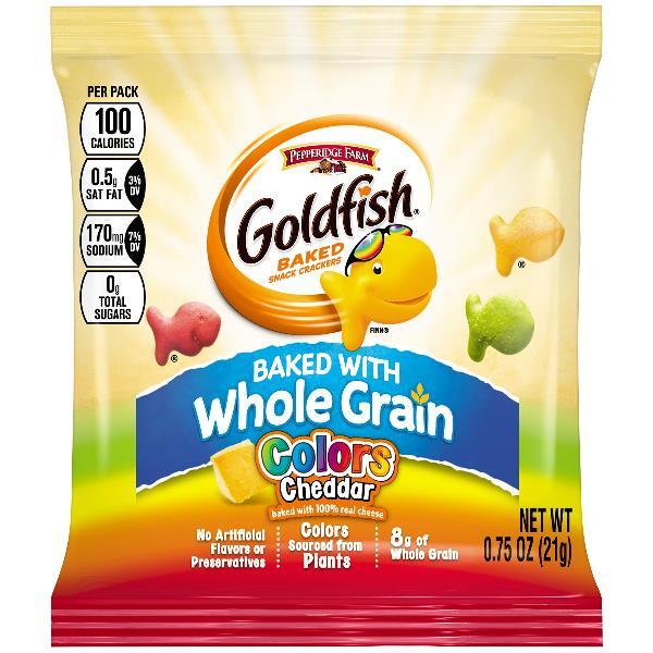 Pepperidge Farms Goldfish Colors Whole Grain 0.75 Ounce Size - 300 Per Case.