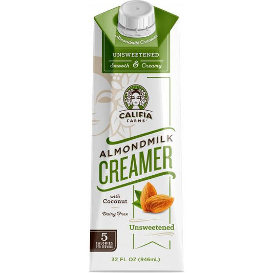 Califia Farms Unsweetened Almond Milk Coffee Creamer 32 Fluid Ounce - 6 Per Case.