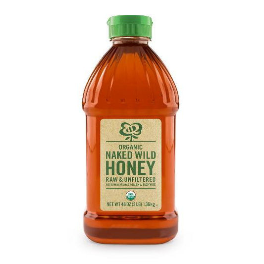 Naked Wild Honey Organic Raw Honey 48 Ounce Size - 6 Per Case.