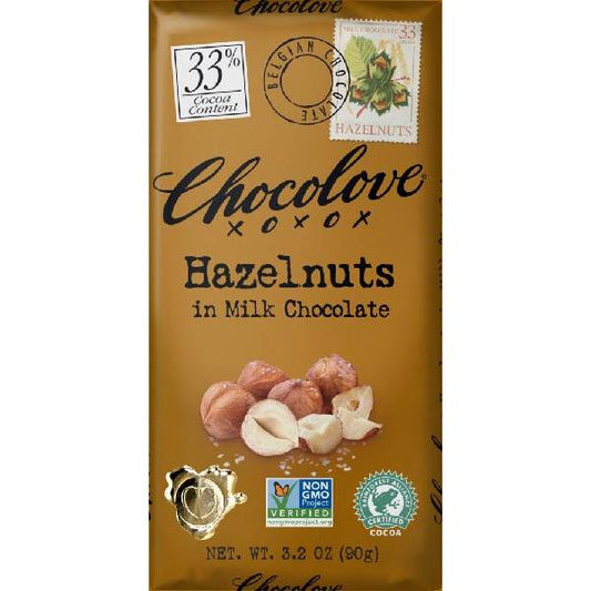 Hazelnuts In Milk Chocolate (Master Case) 3.2 Ounce Size - 144 Per Case.