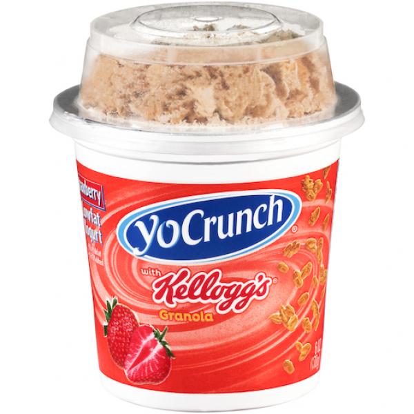 Yocrunch® Granola With Low Fat Strawberry Yogurt & Toppers 6 Ounce Size - 8 Per Case.