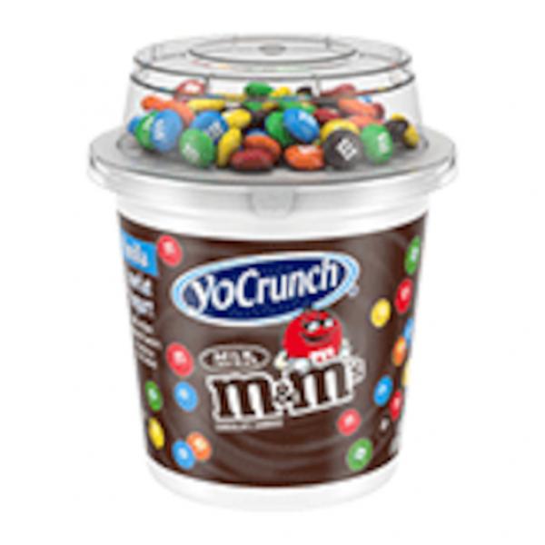 Yocrunch® Milk Chocolate M&M's With Low Fat Vanilla Yogurt & Toppers 6 Ounce Size - 8 Per Case.