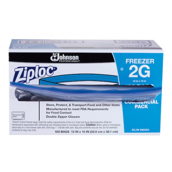 Ziploc Two Gallon Freezer Bag 100 Count Pack - 1 Per Case.