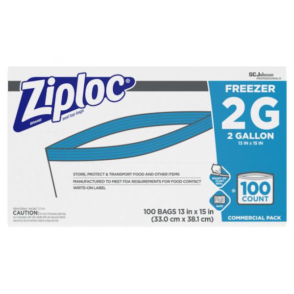 Ziploc Two Gallon Freezer Bag 100 Count Pack - 1 Per Case.