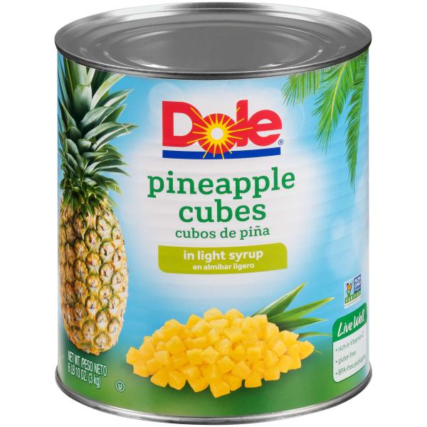 Pineapple Cubes In Light Syrup 106.08 Ounce Size - 6 Per Case.