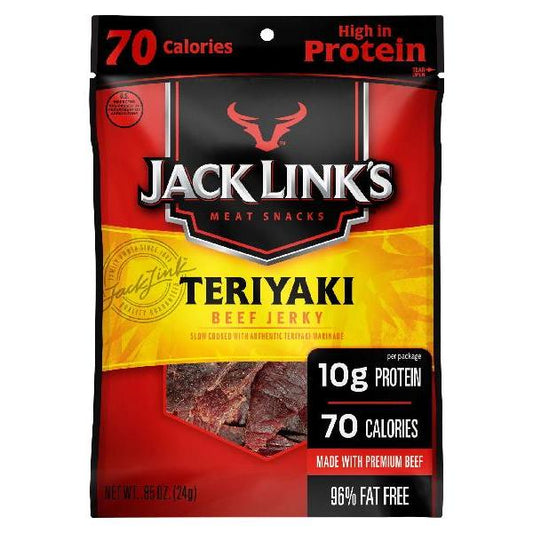 Jack Link's Teriyaki Beef Jerky Count 0.85 Ounce Size - 48 Per Case.